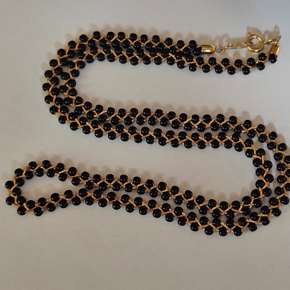 Black and Gold Modernist Necklace